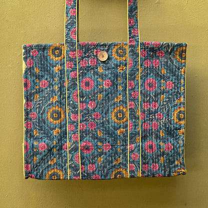 Tulip Flora - Hand block Printed Tote Bag