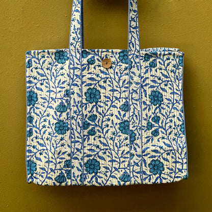 Blue Pany - Hand block Printed Tote Bags