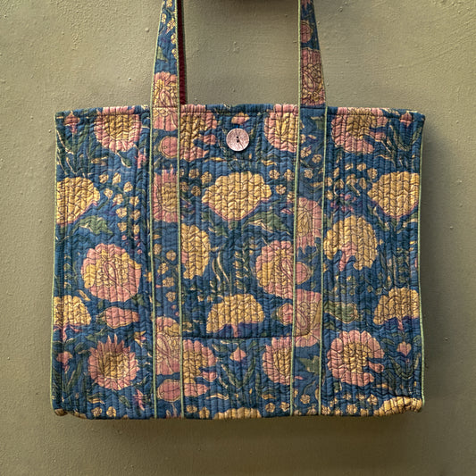 Mari Gold - Hand block Printed Tote Bag