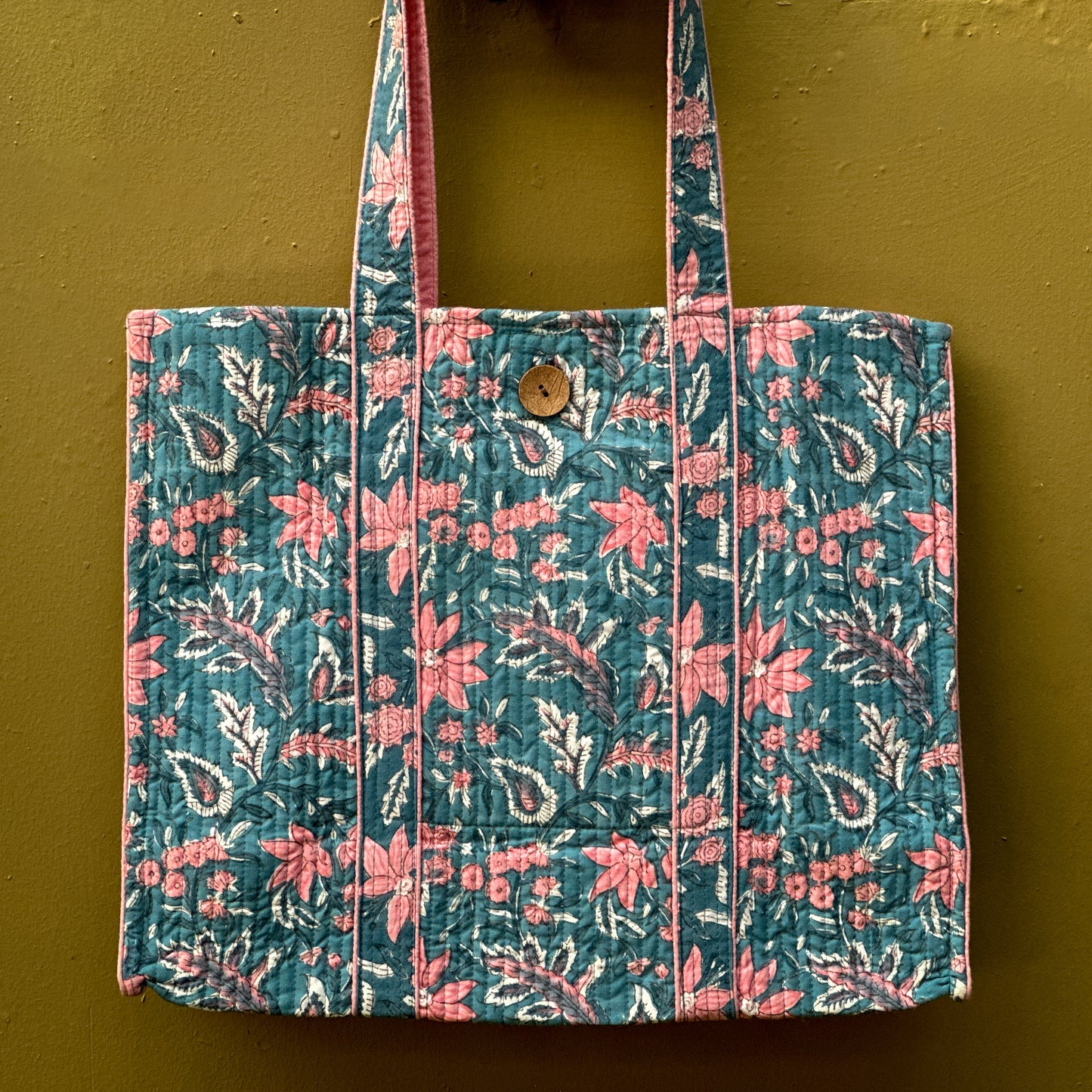 Blue Bell - Hand block Printed Tote Bag