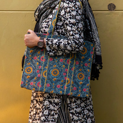 Tulip Flora - Hand block Printed Tote Bag