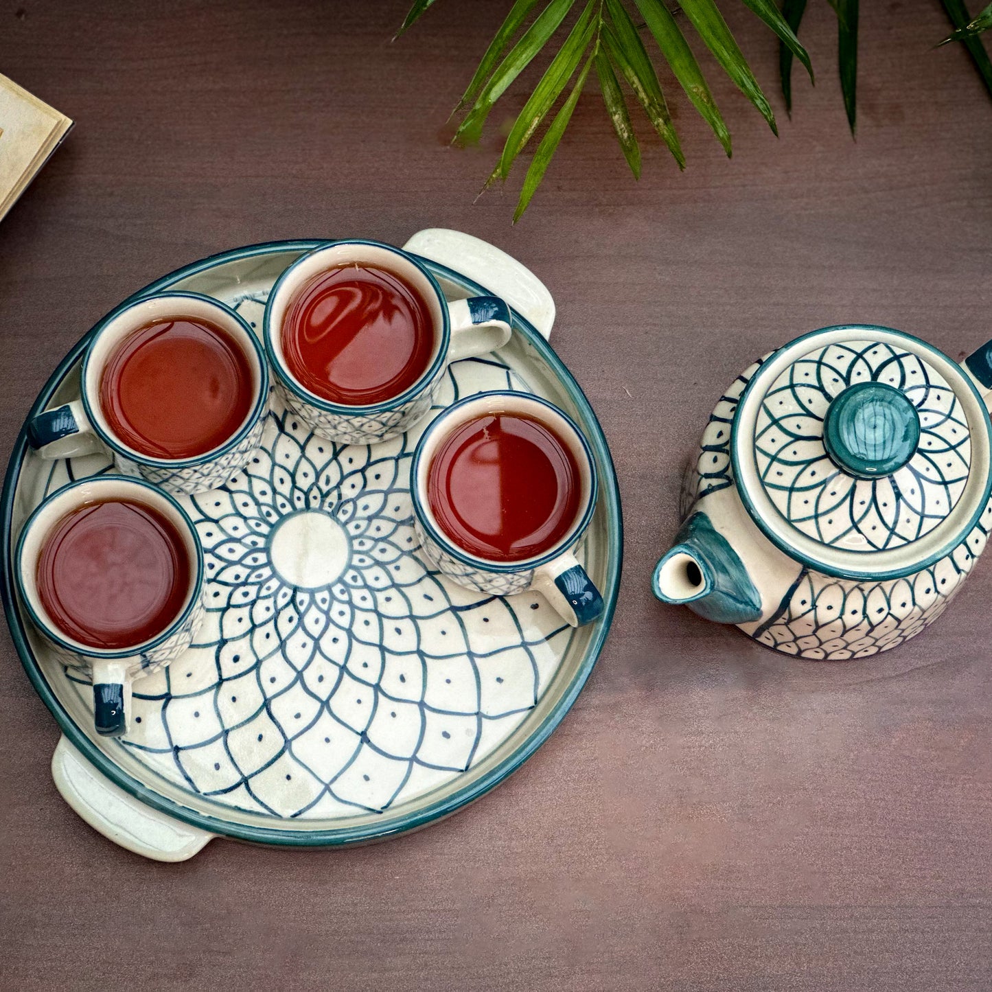 Green Mandala Tea Cup Set