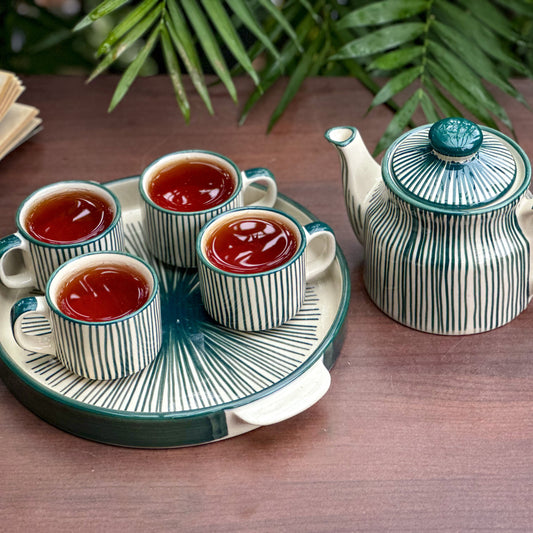 Green String Tea Cup Set