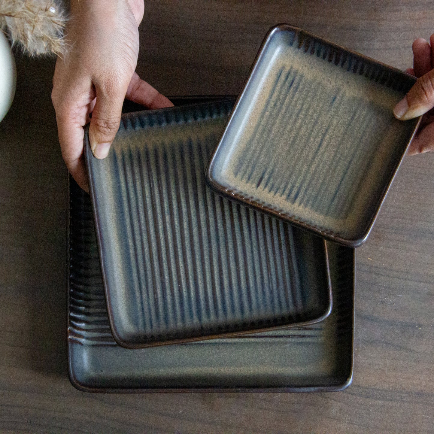 Rustic Square Platter Set