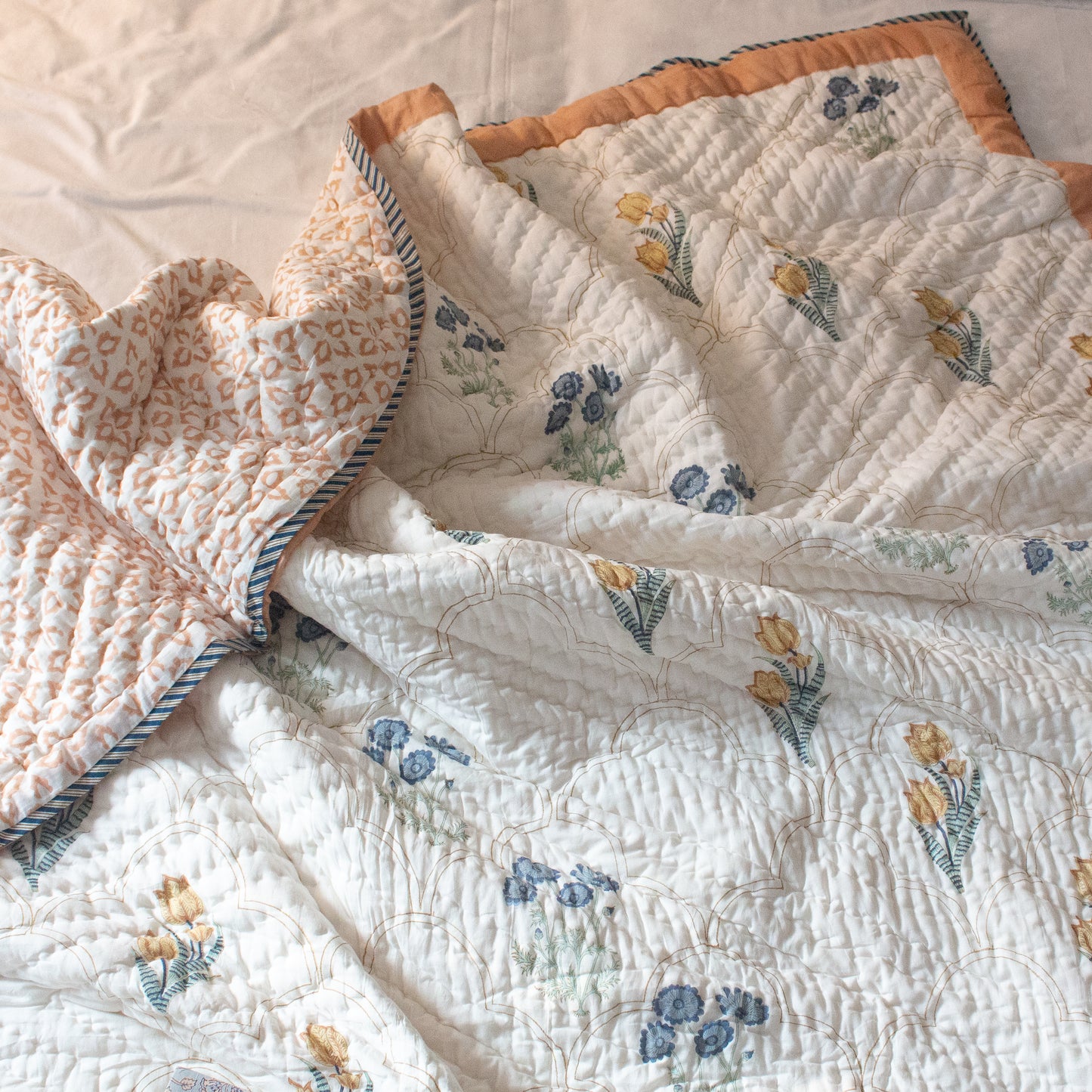Reversible Quilt - Peach Blossom