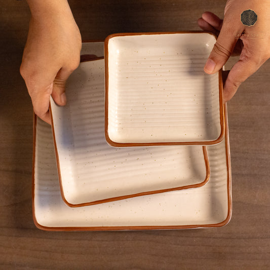Ivory Square Platter Set
