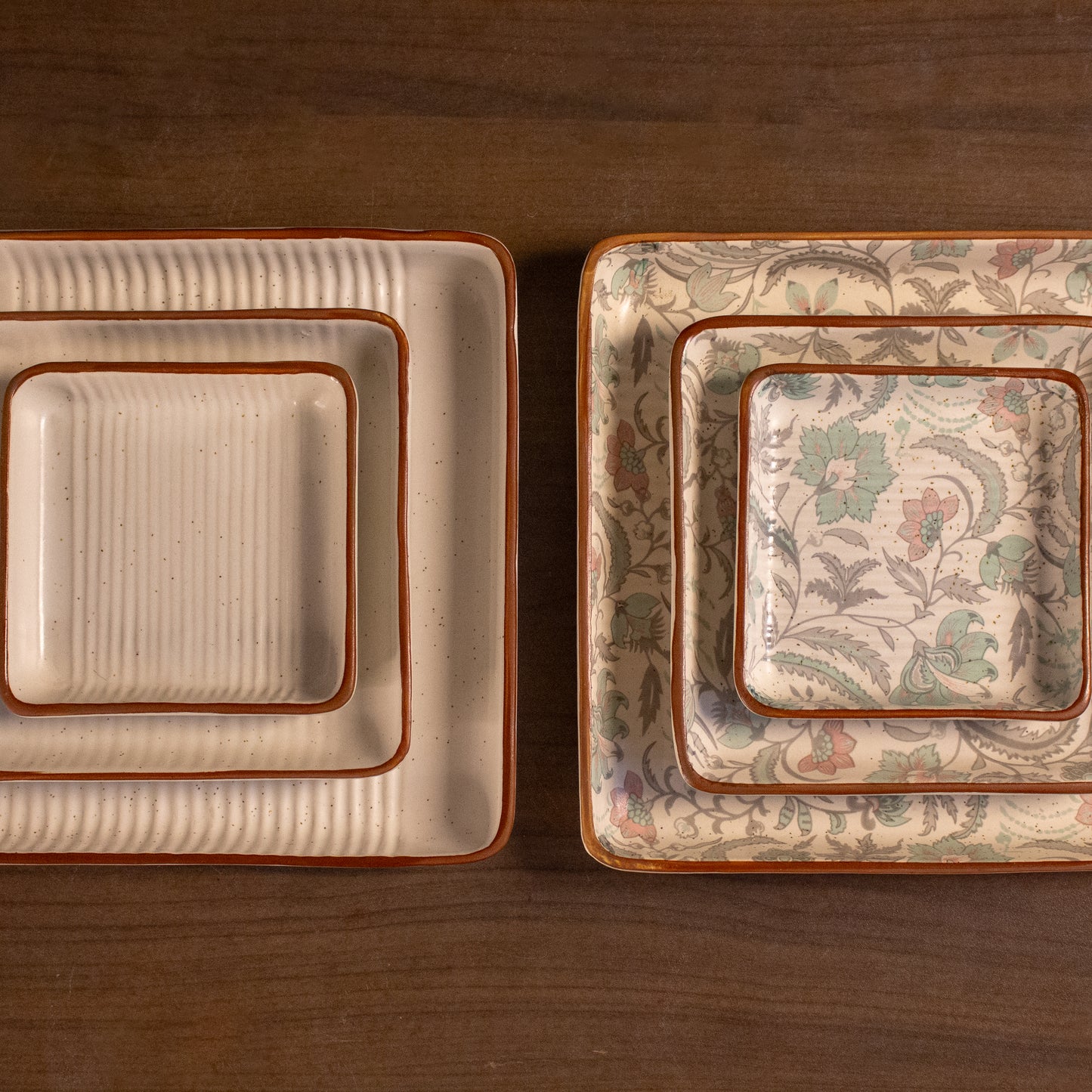 Ivory Square Platter Set
