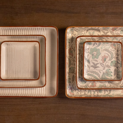 Ivory Square Platter Set