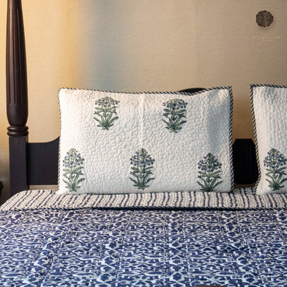 Blue Tula Quilted Bedspread