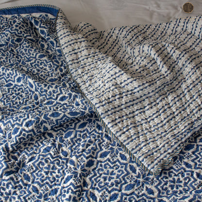 Reversible Quilt - Tula Blue