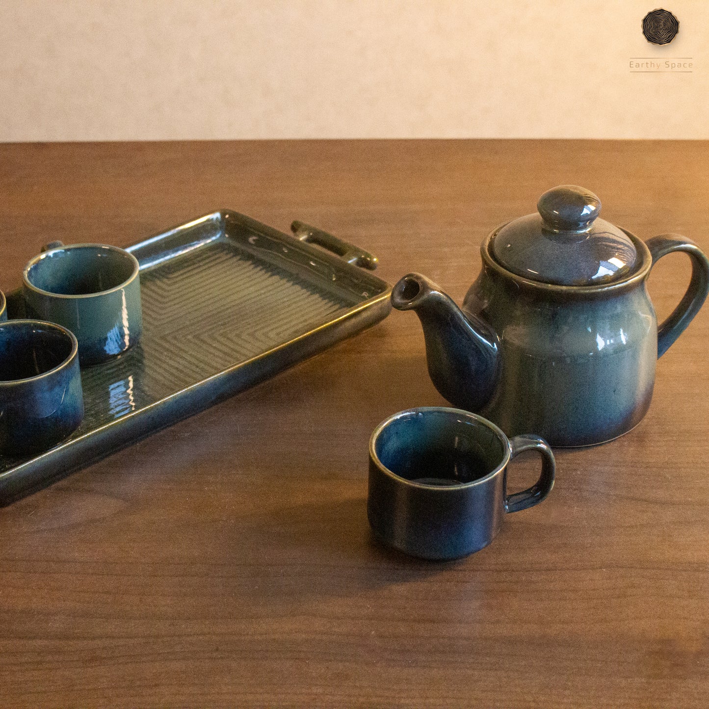 Forest Green Tea Pot Set
