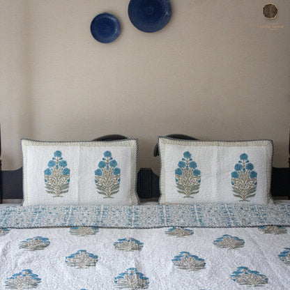 Blue Mughalai - Quilted Bedspread