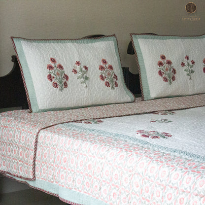 Orange Blossoms - Quilted Bedspread