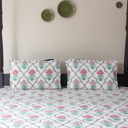 Evergreen Jaal Bloom - Bedsheet 108" by 108"