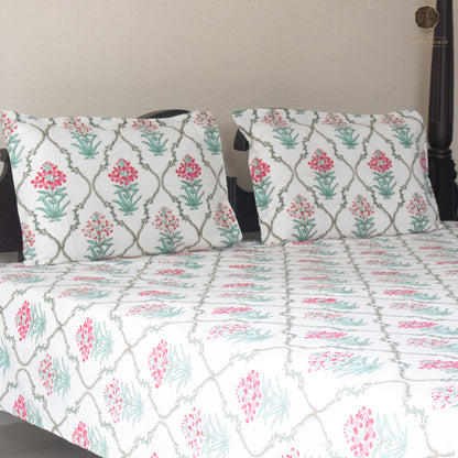 Evergreen Jaal Bloom - Bedsheet 108" by 108"