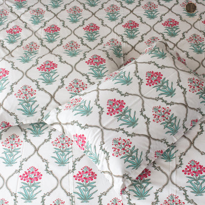 Evergreen Jaal Bloom - Bedsheet 108" by 108"