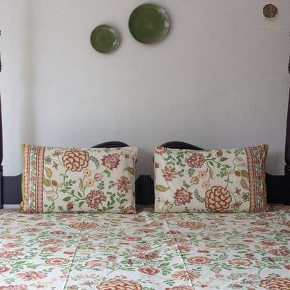Mustard Yellow Flora - Bedsheet 108" by 108"