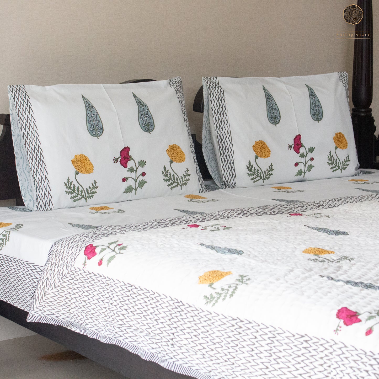 Mari Gold Flora - Bedding Set