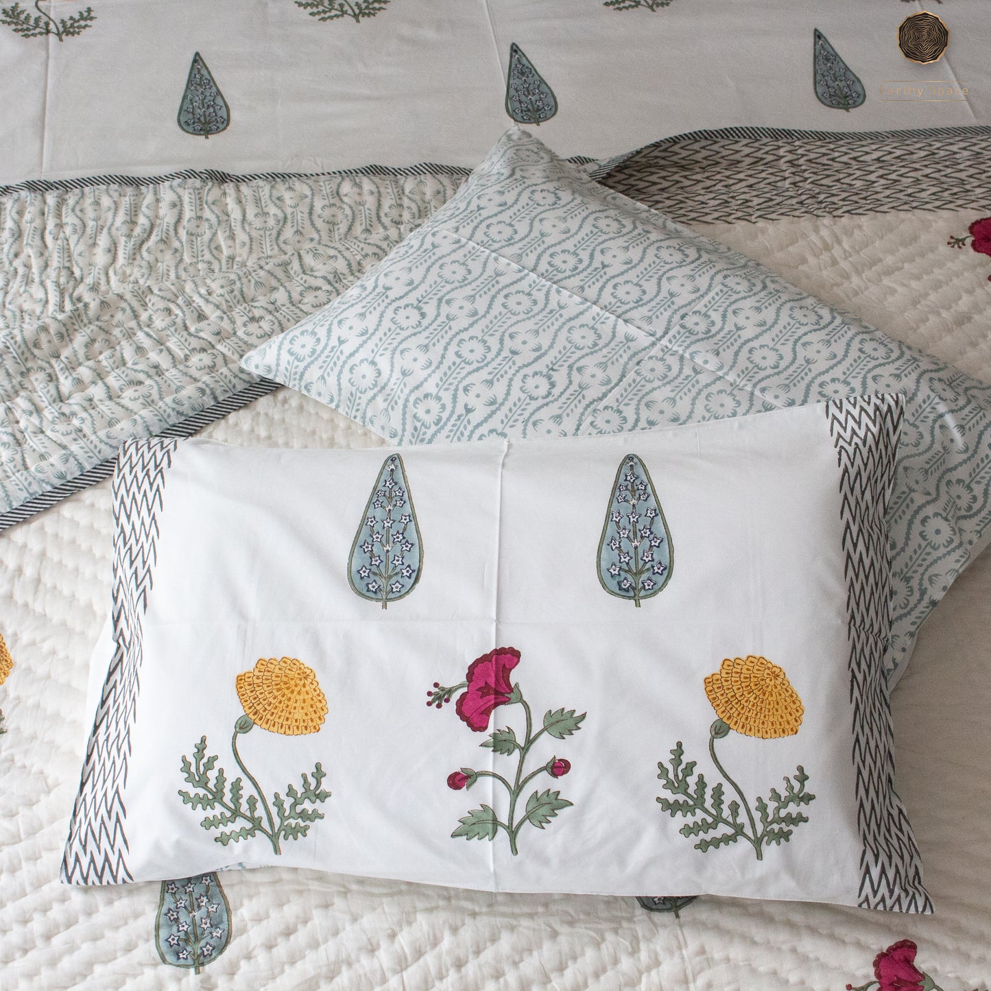 Mari Gold Flora - Bedding Set