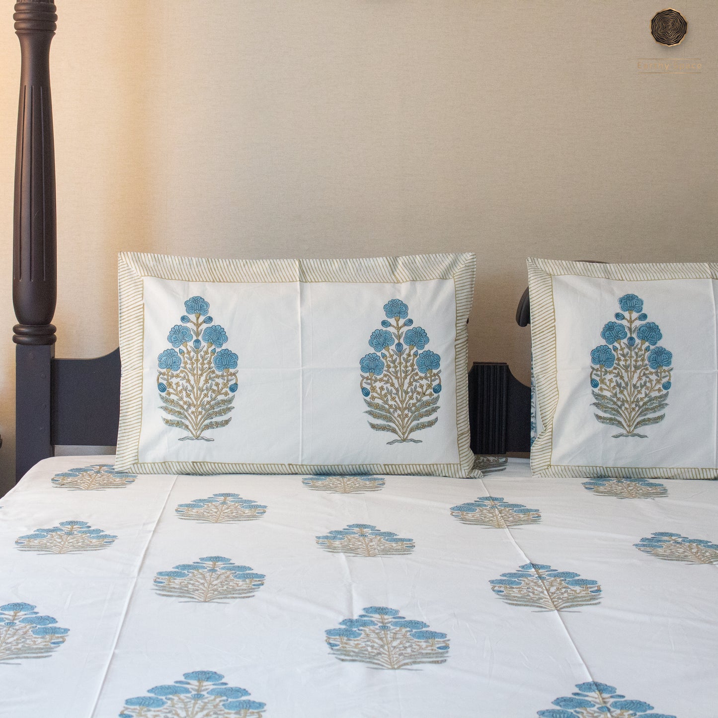 BlueBell  Handblock Printed Bedsheet