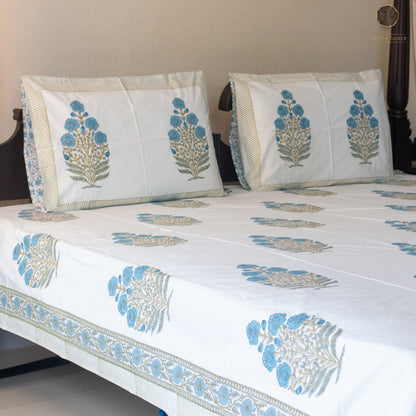 BlueBell  Handblock Printed Bedsheet