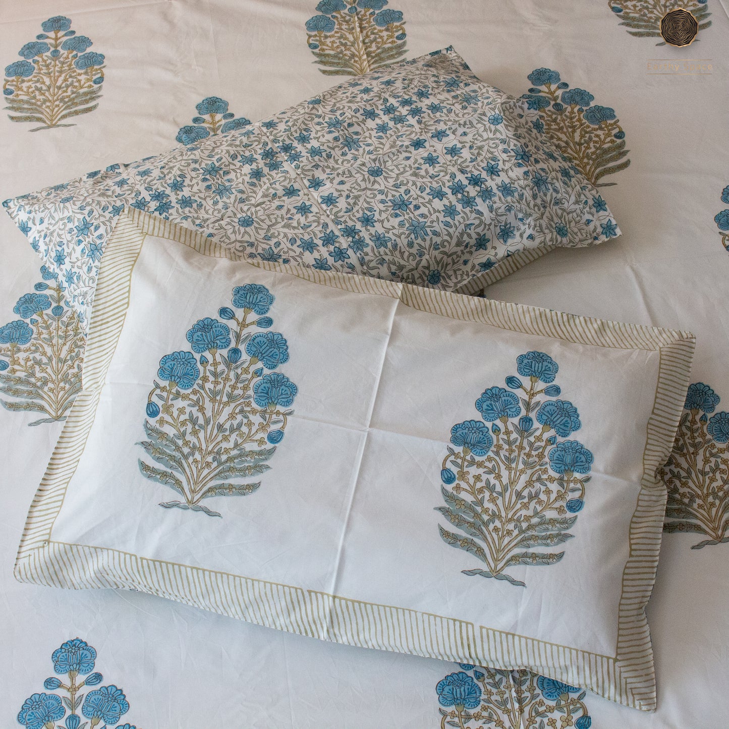 BlueBell  Handblock Printed Bedsheet