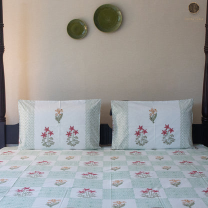 Eden Gardenia  Handblock Printed Bedsheet