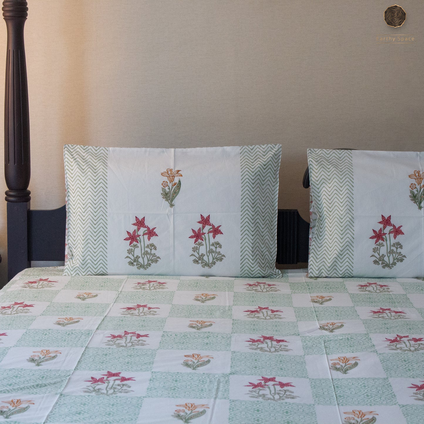 Eden Gardenia  Handblock Printed Bedsheet