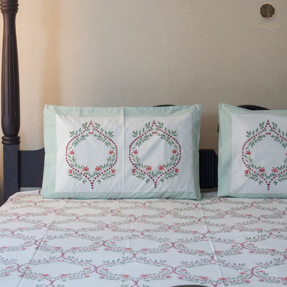 Orchid Jaal Handblock Printed Bedsheet