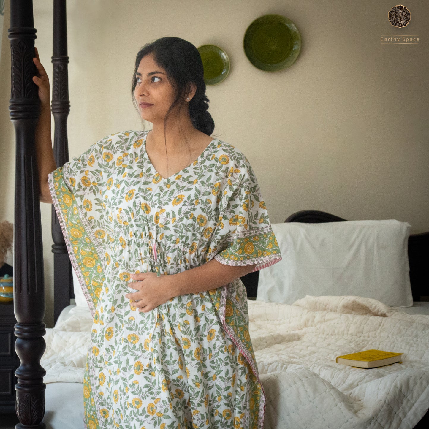 Honeydew Floral Kaftan