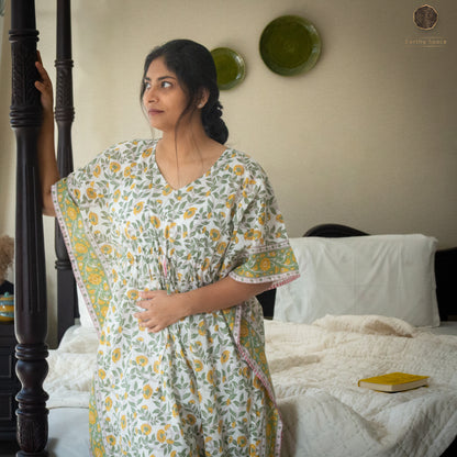 Honeydew Floral Kaftan
