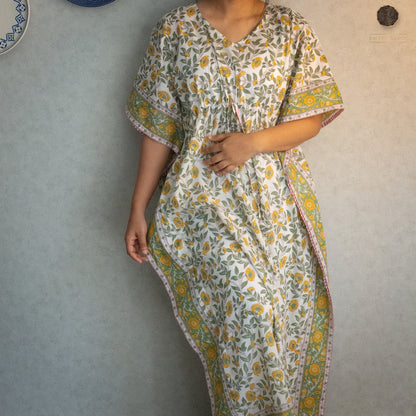 Honeydew Floral Kaftan