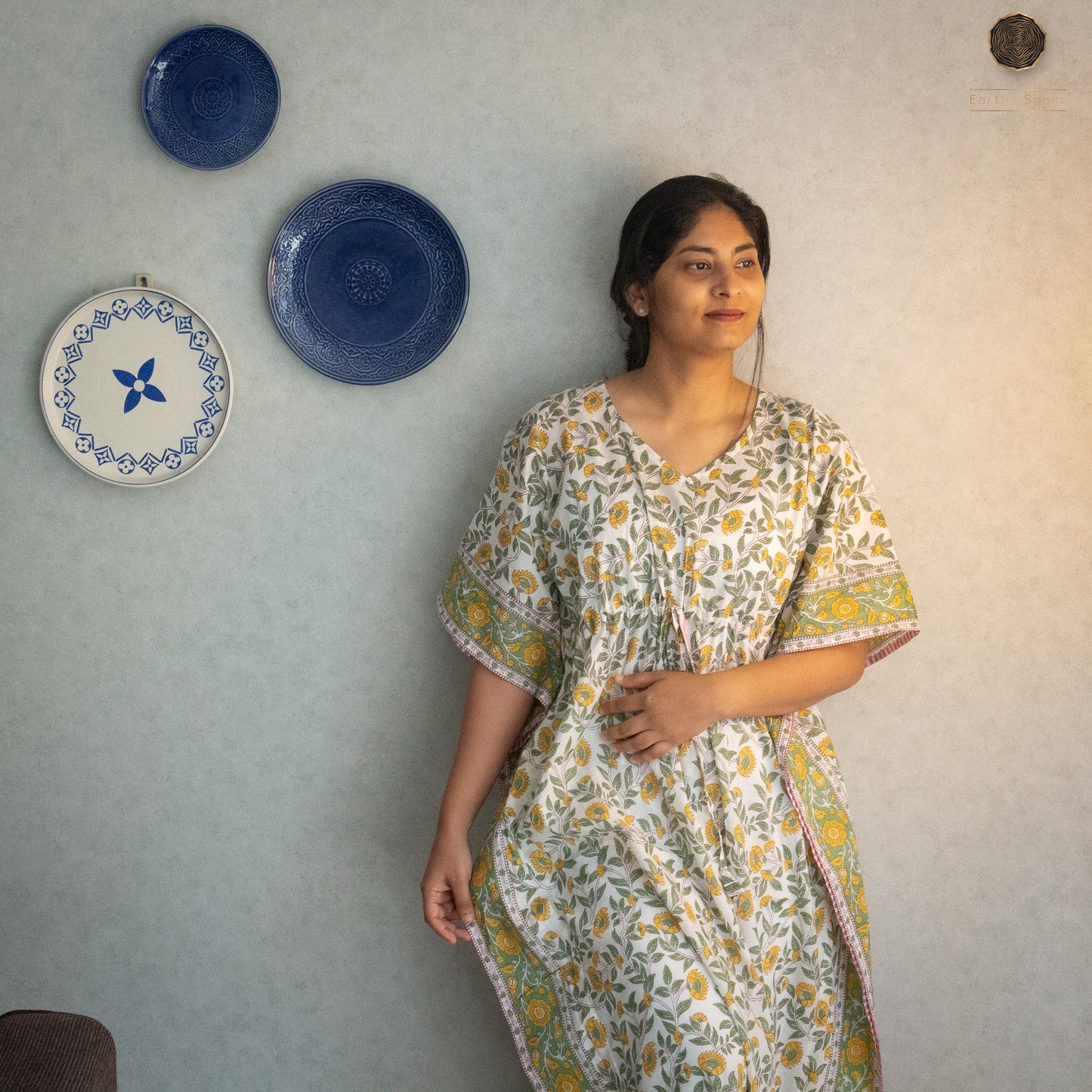 Honeydew Floral Kaftan