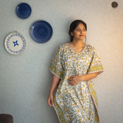 Honeydew Floral Kaftan