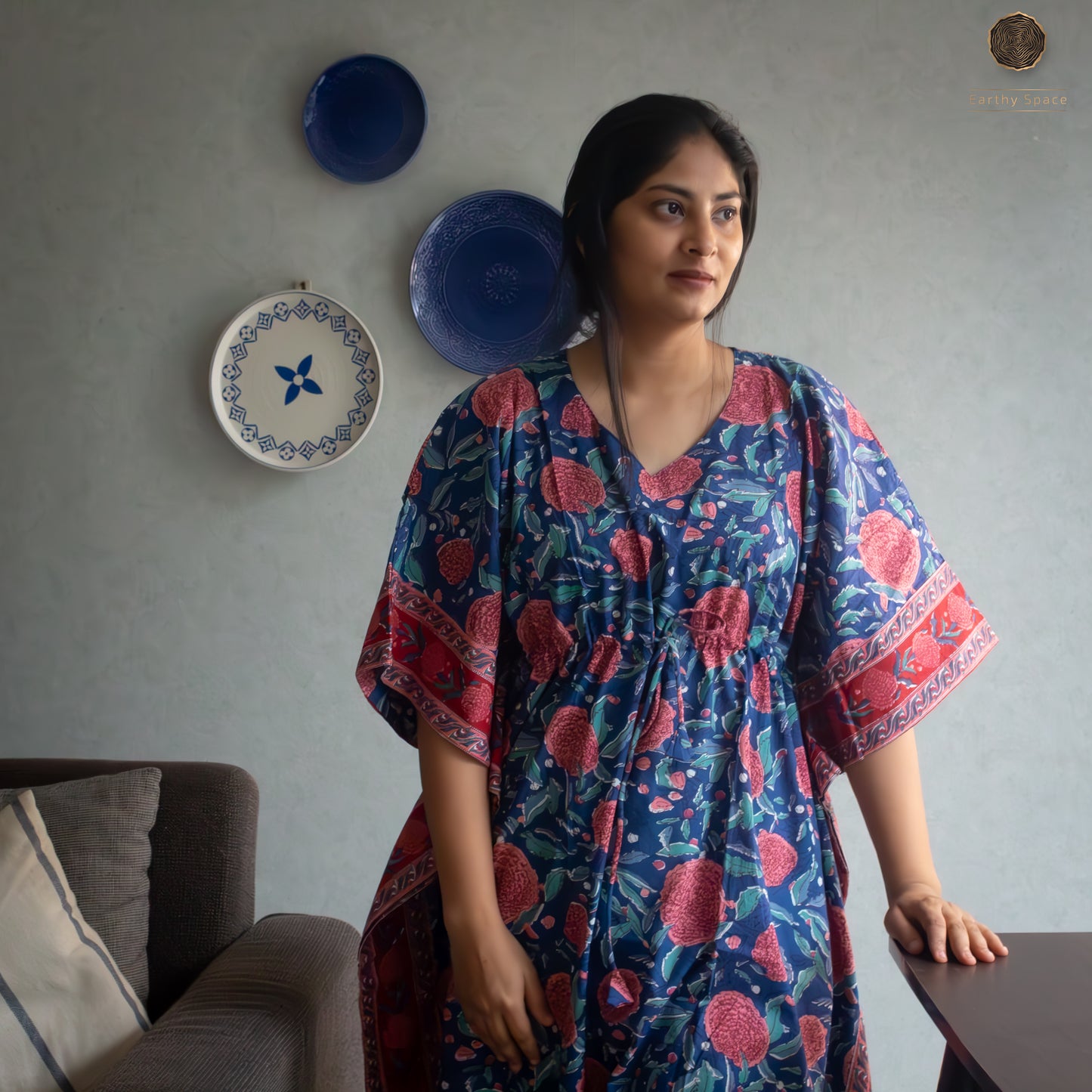 Midnight Rose Garden Kaftan