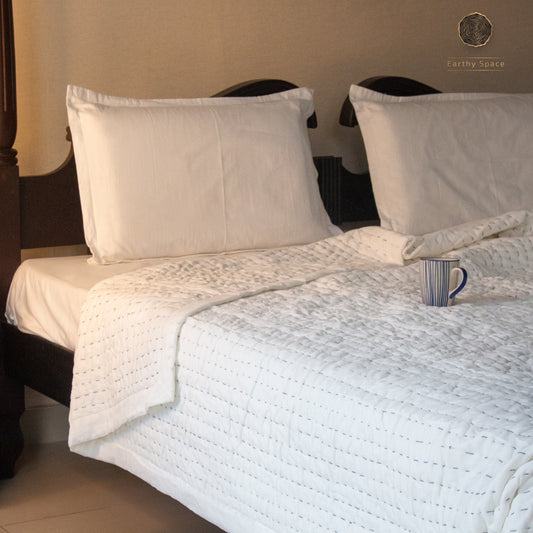 Kantha Quilt - Lines - Black