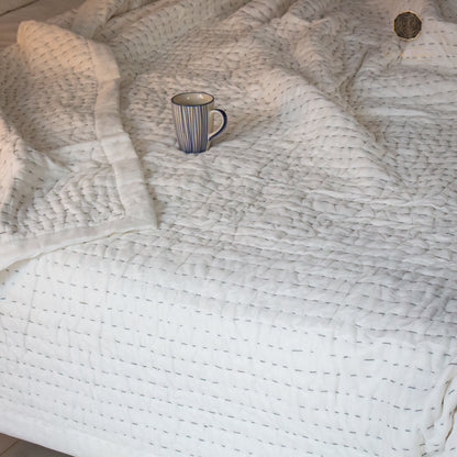 Kantha Quilt - Lines - Black