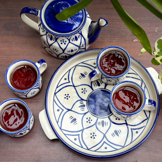 Blue Mandala Tea Cup Set