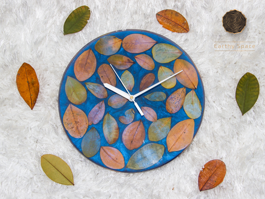 Resin Leaf Wall Clock