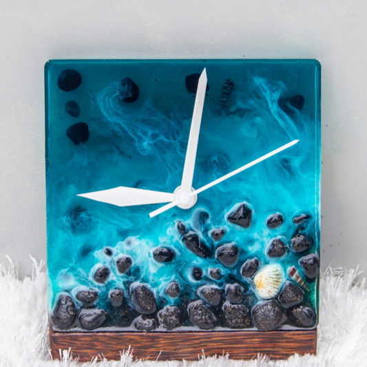 Aqua Resin Table Clock