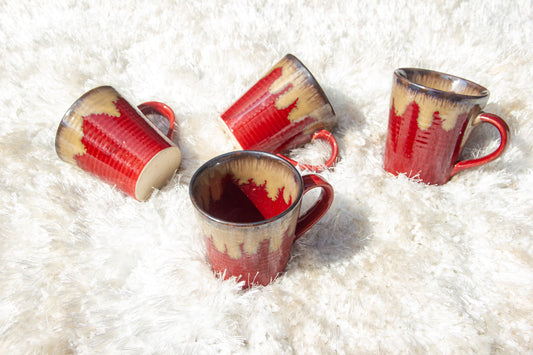 Crimson Red Ceramic Mugs