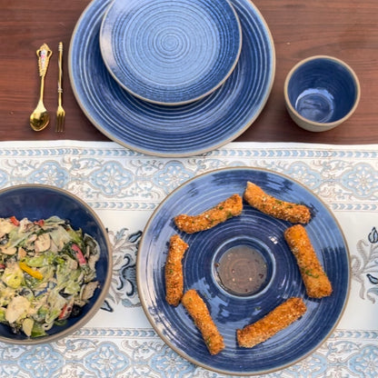 Rustic Blue Ceramic Dinner Set