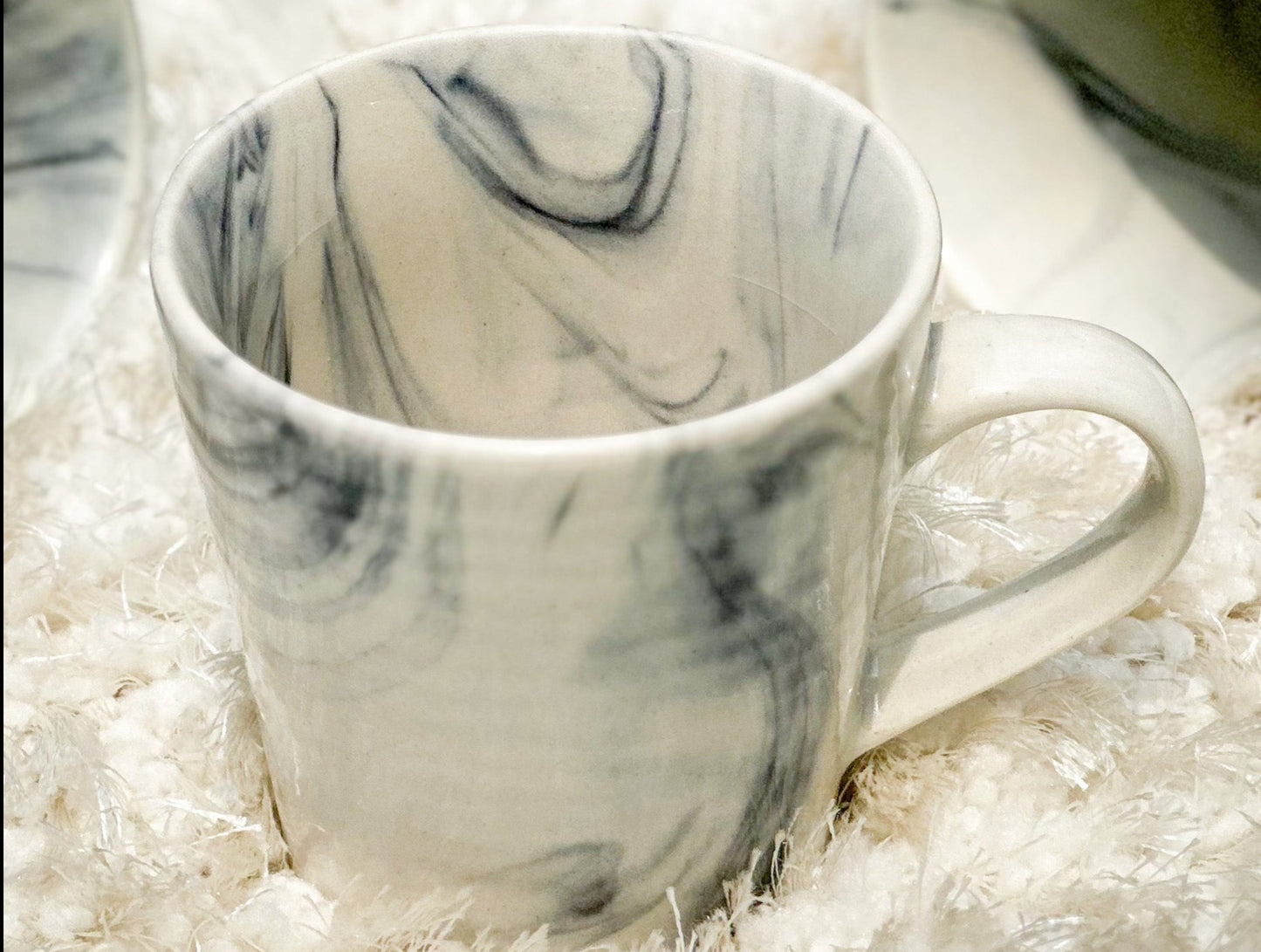 Black And White Stroke Ceramic Mugs