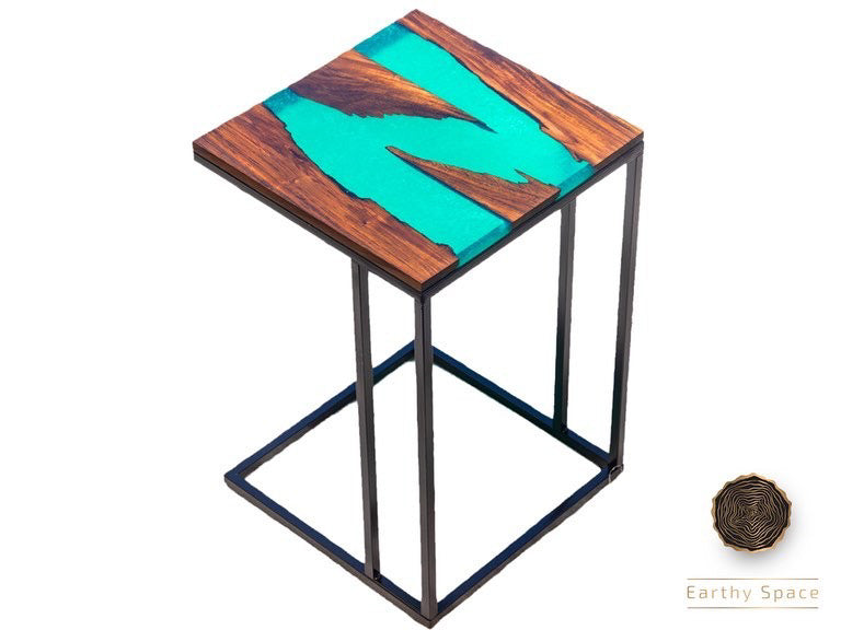 Resin Computer Table Resin Laptop River Table – Earthy Space Store