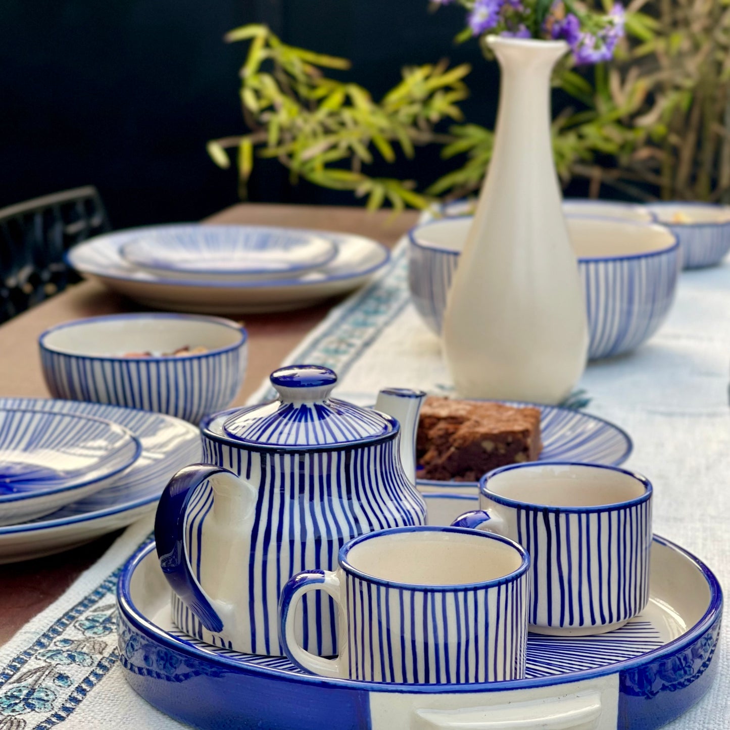 Blue String Ceramic Dinner Set