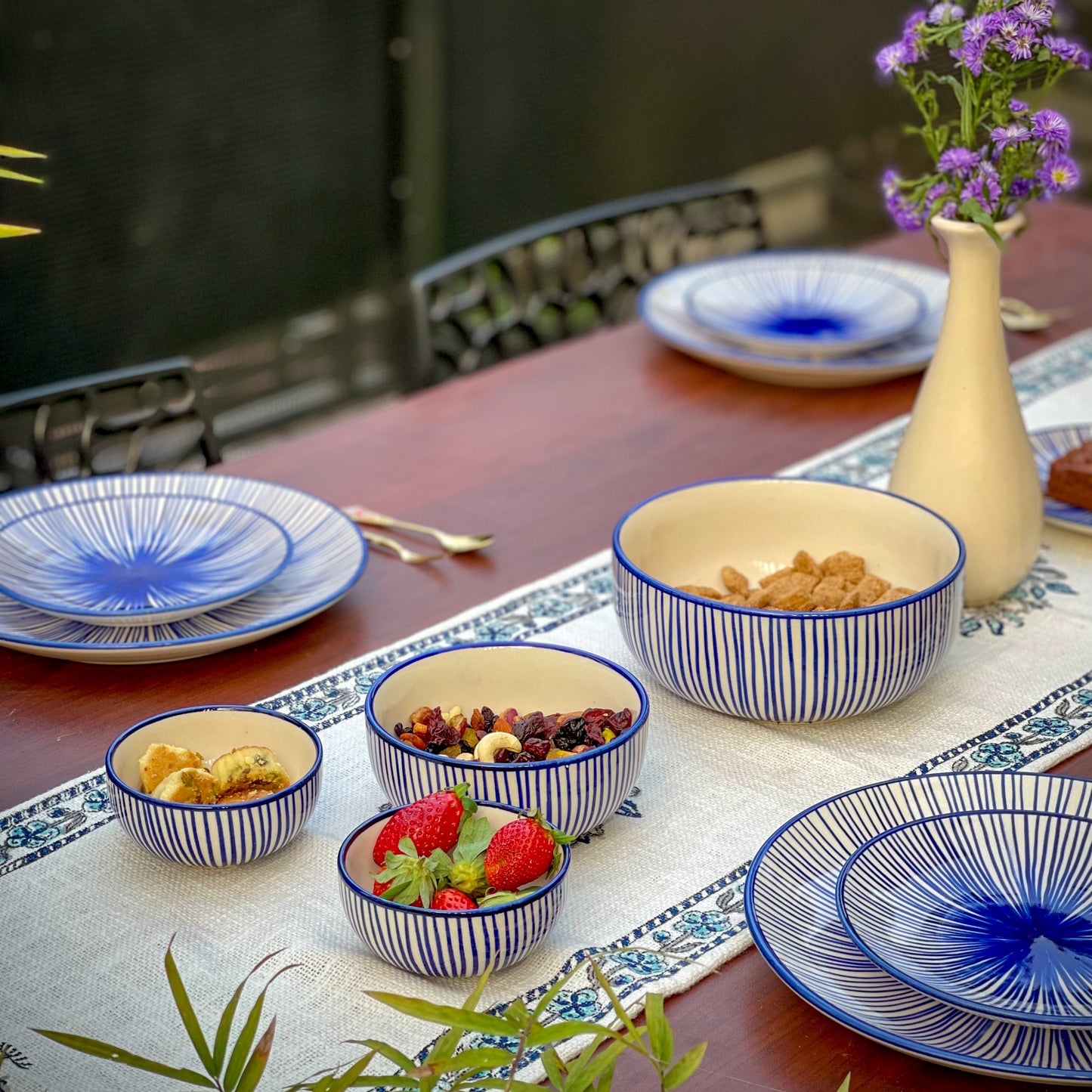 Blue String Ceramic Dinner Set