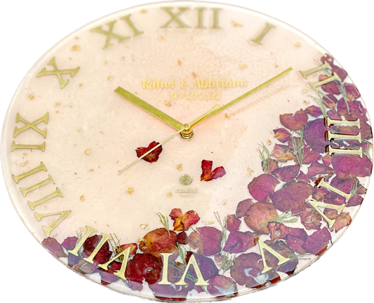 Floral Resin Wall Clock